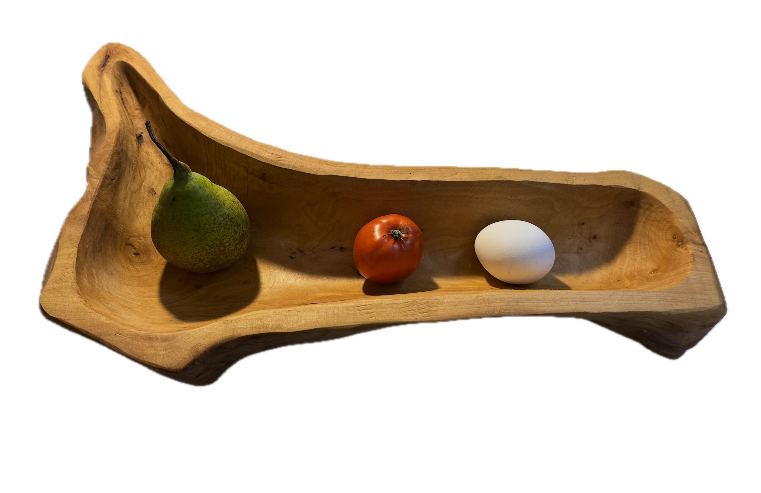 Gebogene Holzschale in Handarbeit gefertigt, Natur, Unikat aus Kirschholz