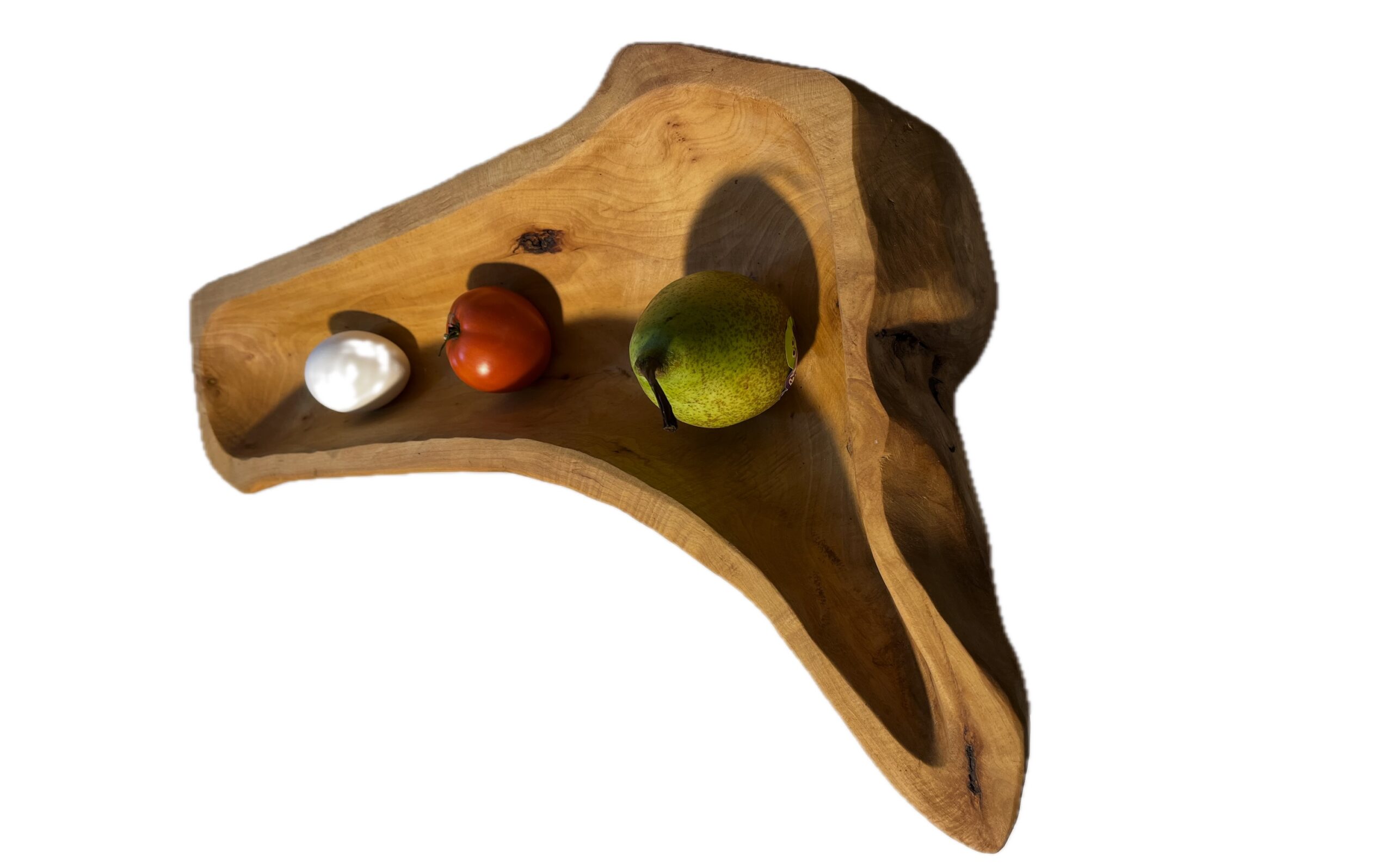Gebogene Holzschale in Handarbeit gefertigt, Natur, Unikat aus Kirschholz