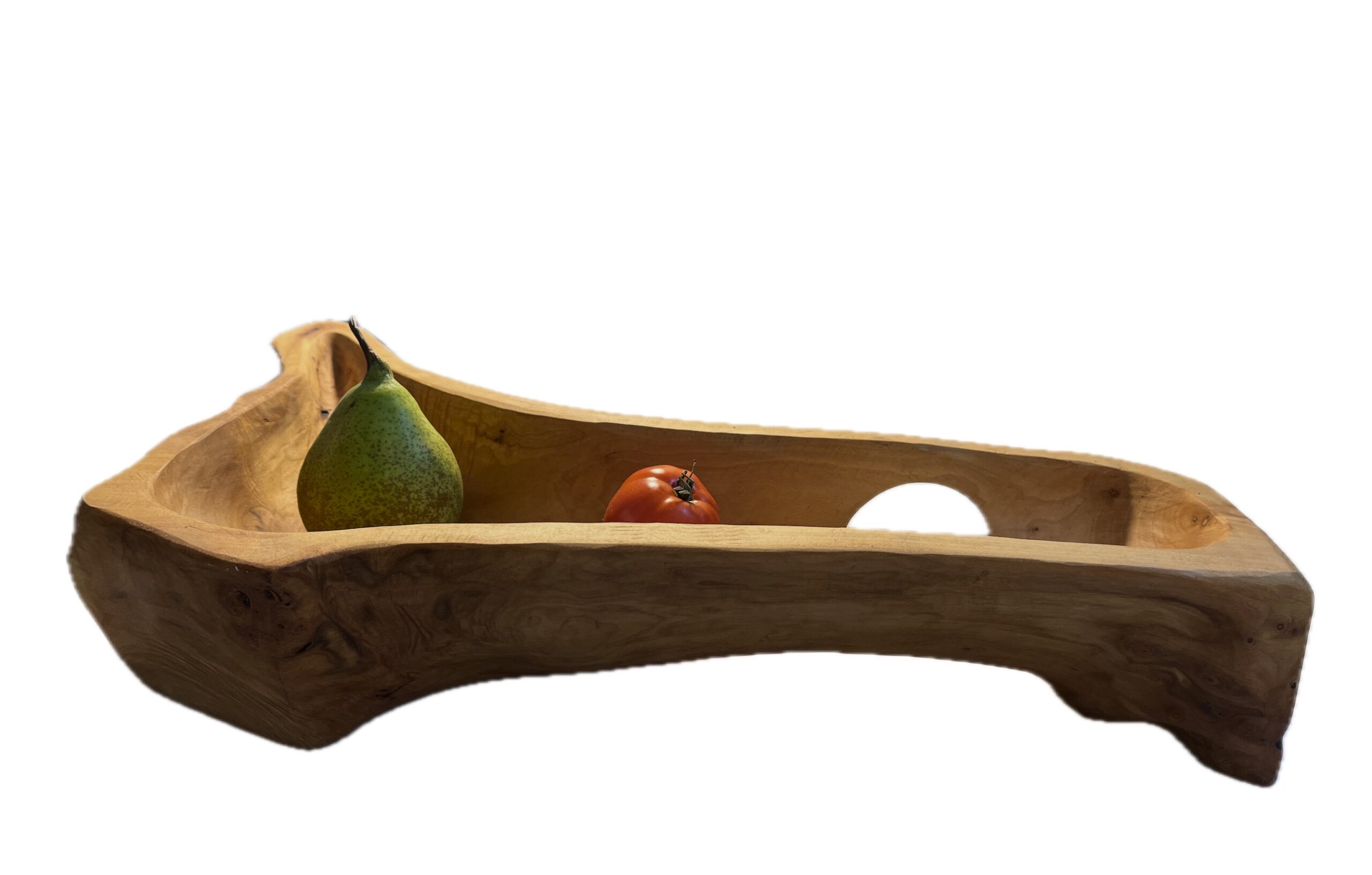 Gebogene Holzschale in Handarbeit gefertigt, Natur, Unikat aus Kirschholz