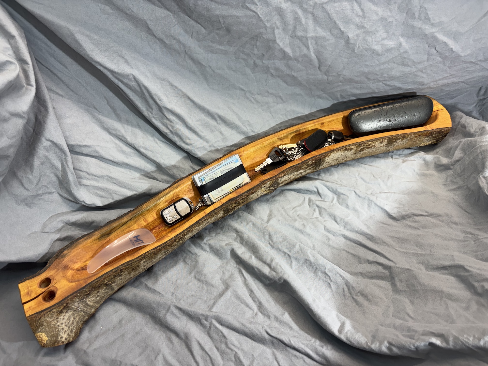 Langschale gebogen, in Handarbeit gefertigt, Natur, Unikat aus Birke